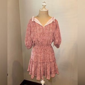 Buddy Love maroon & white short sleeve dress